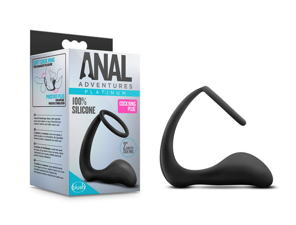 Anal Adventures Platinum Cock Ring Plug