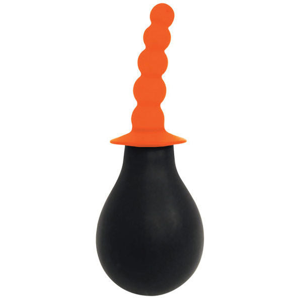 Curve Rooster Tail Cleaner Rippled Anal Douche - Orange