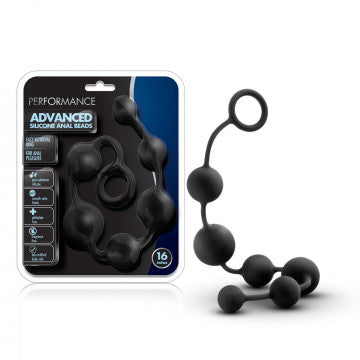 Performance - 16 Inch Silicone Anal Beads - Black